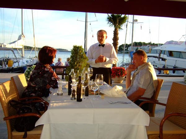 Hospitality and fine dining at Restoran Sv. Nikola overlooking the harbor